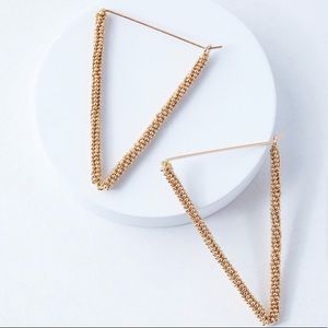 Gold Triangle Earrings